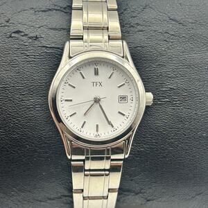 TFX by Bulova Silver Tone Stainless Steel Women’s Watch Working New Battery